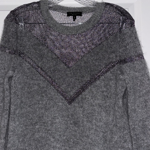 RAG & BONE Women's Gray Blaze
Metallic Net Sweater, Size Small - Picture 6 of 7